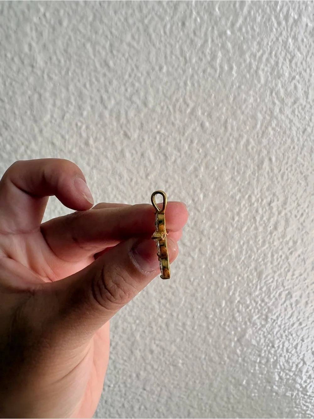 Gold-Tone Cross Pendant with Clear Marquise Stones - Women Jewelry